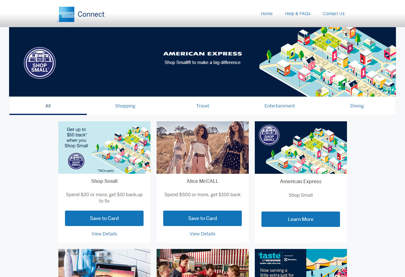 American Express Connect Website